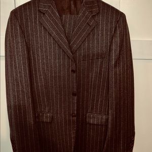 Brown Wool Pin Stripe Suit